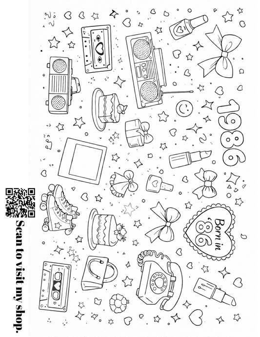 1986 Nastolgia FREEBIE Coloring Page