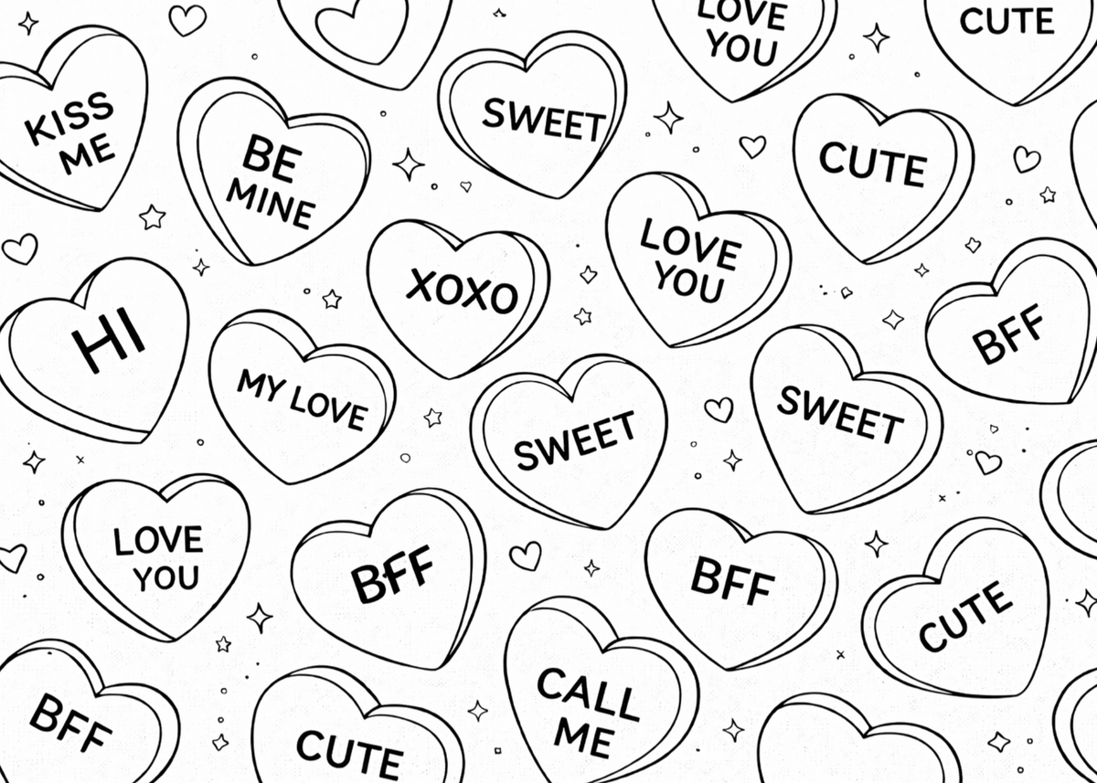 Valentines Cozy Treat and Retreat Coloring Pages Bundle