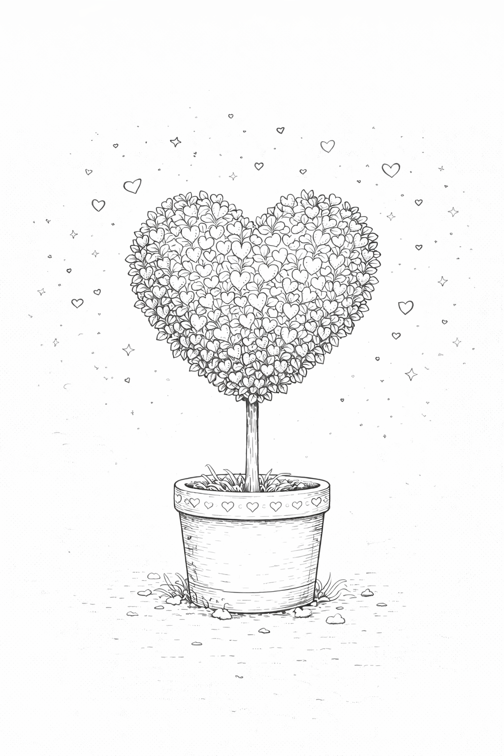 Valentines Flowers & Feathers Coloring Bundle