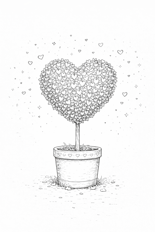 Valentines Flowers & Feathers Coloring Bundle
