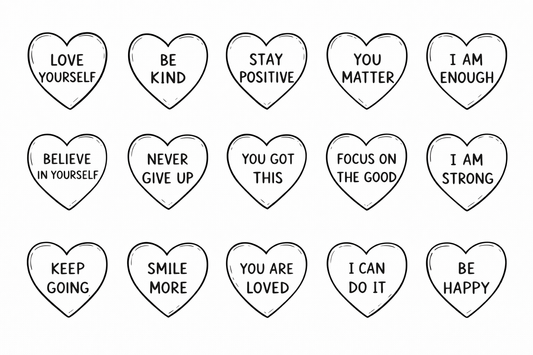 Mommy & Me Valentines Affirmations Coloring Pages