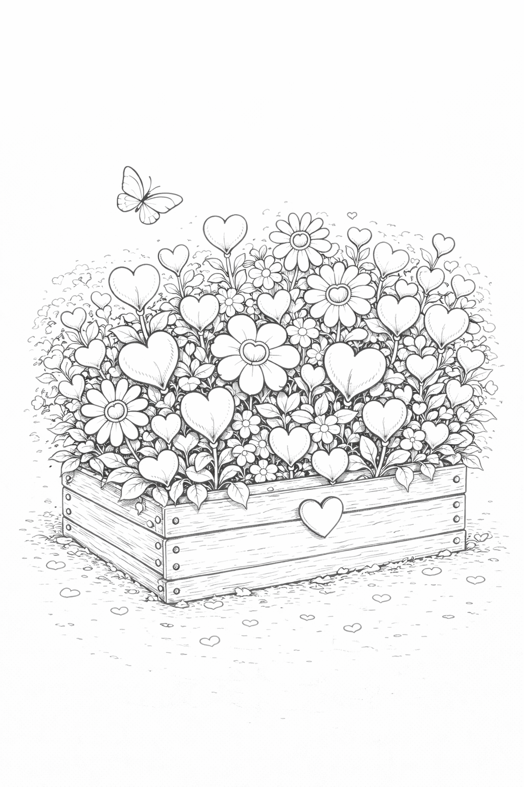 Valentines Flowers & Feathers Coloring Bundle