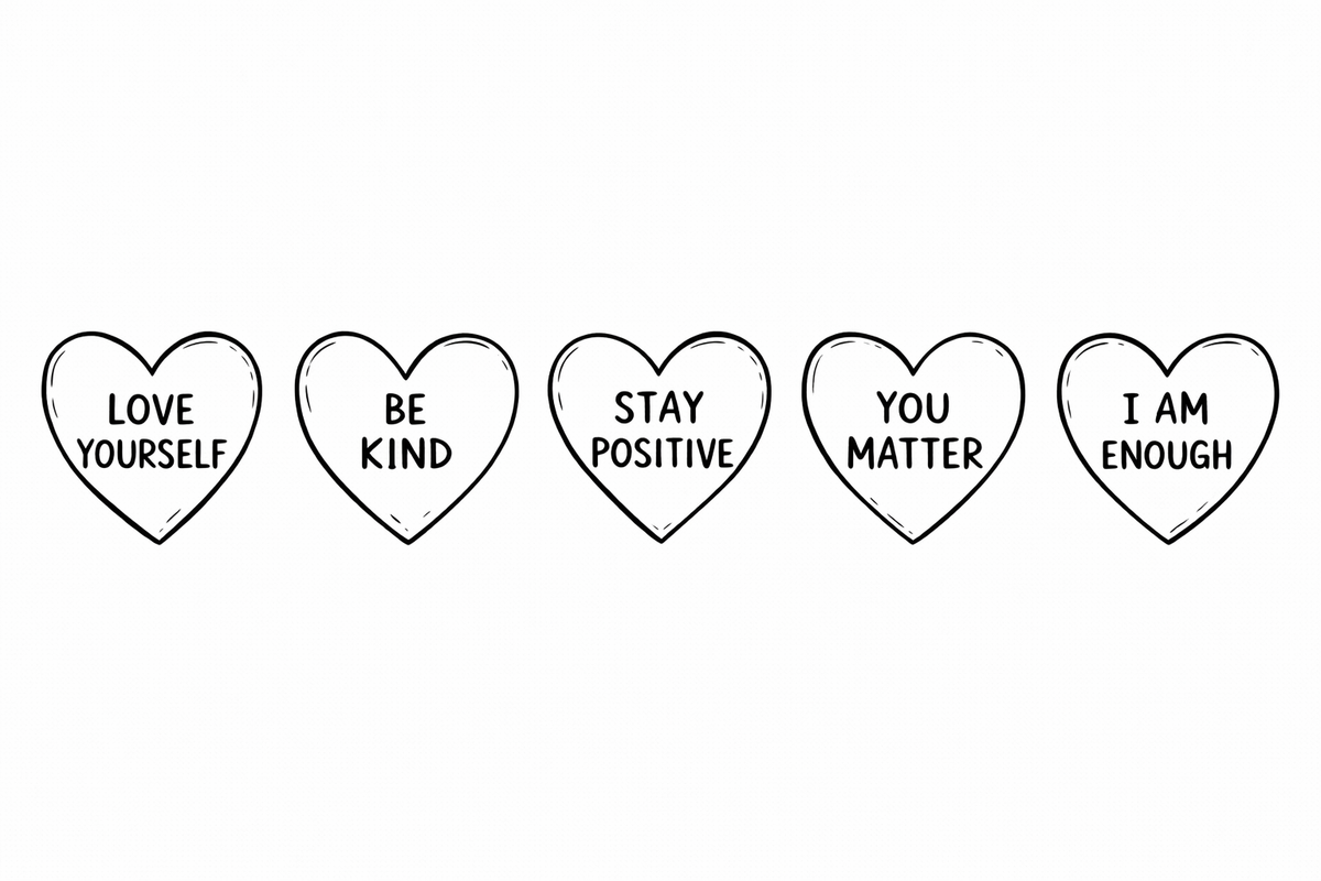 Mommy & Me Valentines Affirmations Coloring Pages