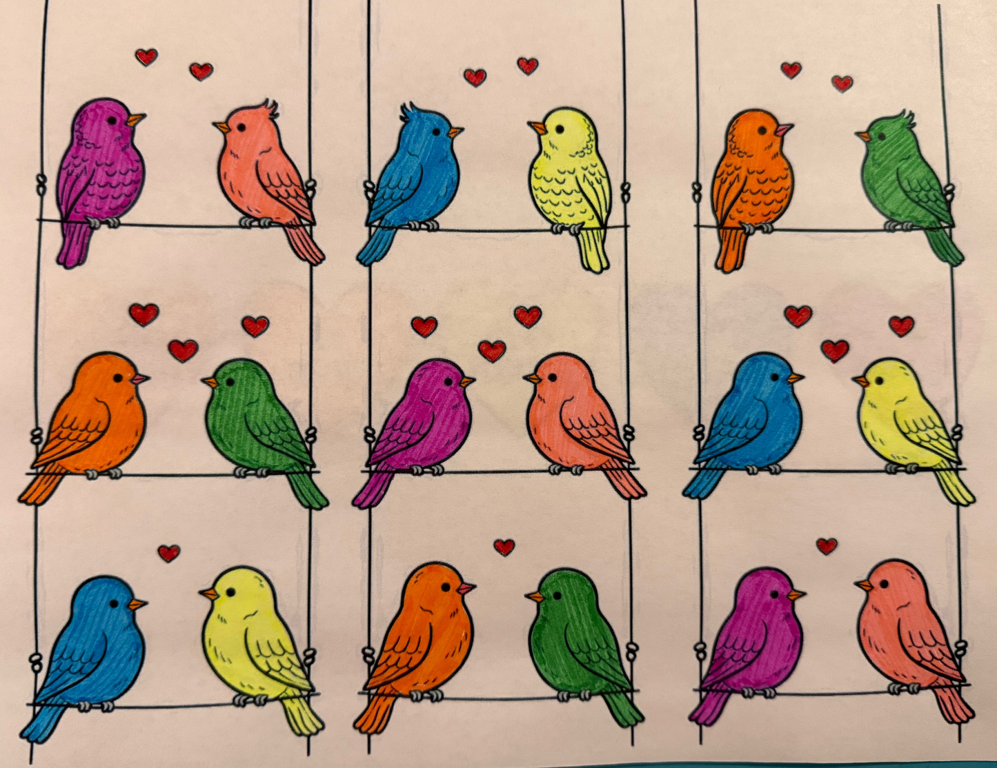 Valentines Flowers & Feathers Coloring Bundle