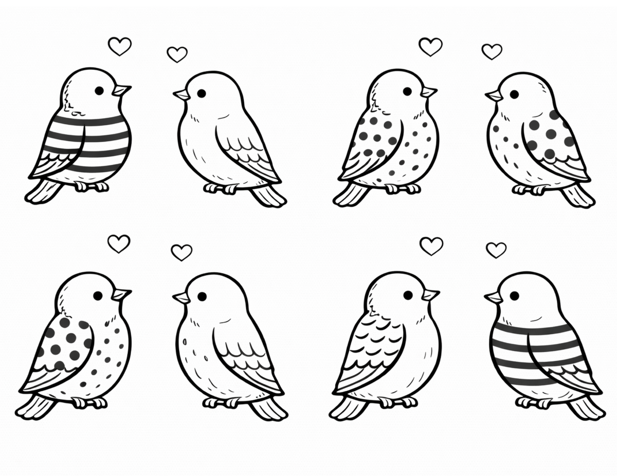 Valentines Flowers & Feathers Coloring Bundle