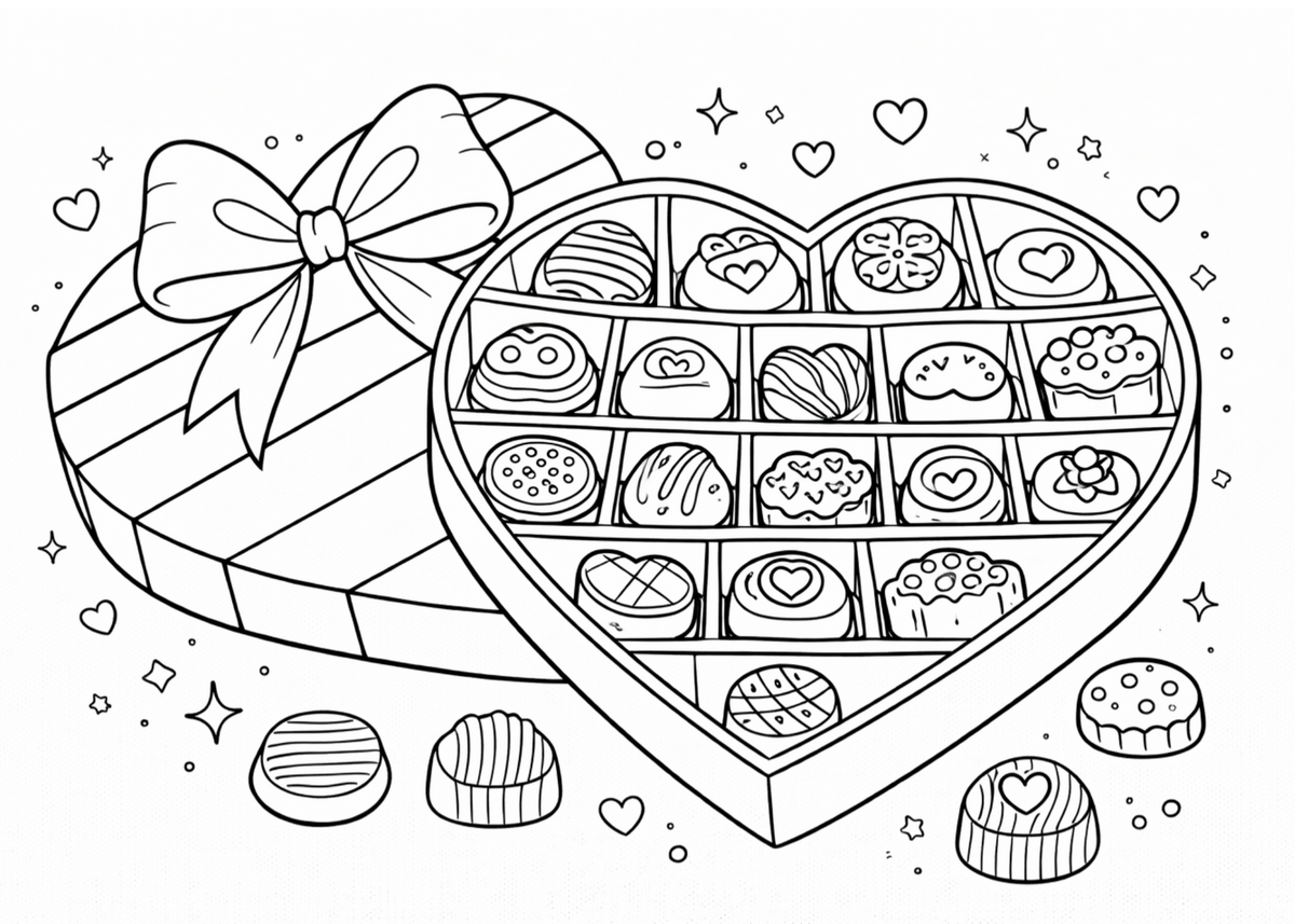 Valentines Cozy Treat and Retreat Coloring Pages Bundle
