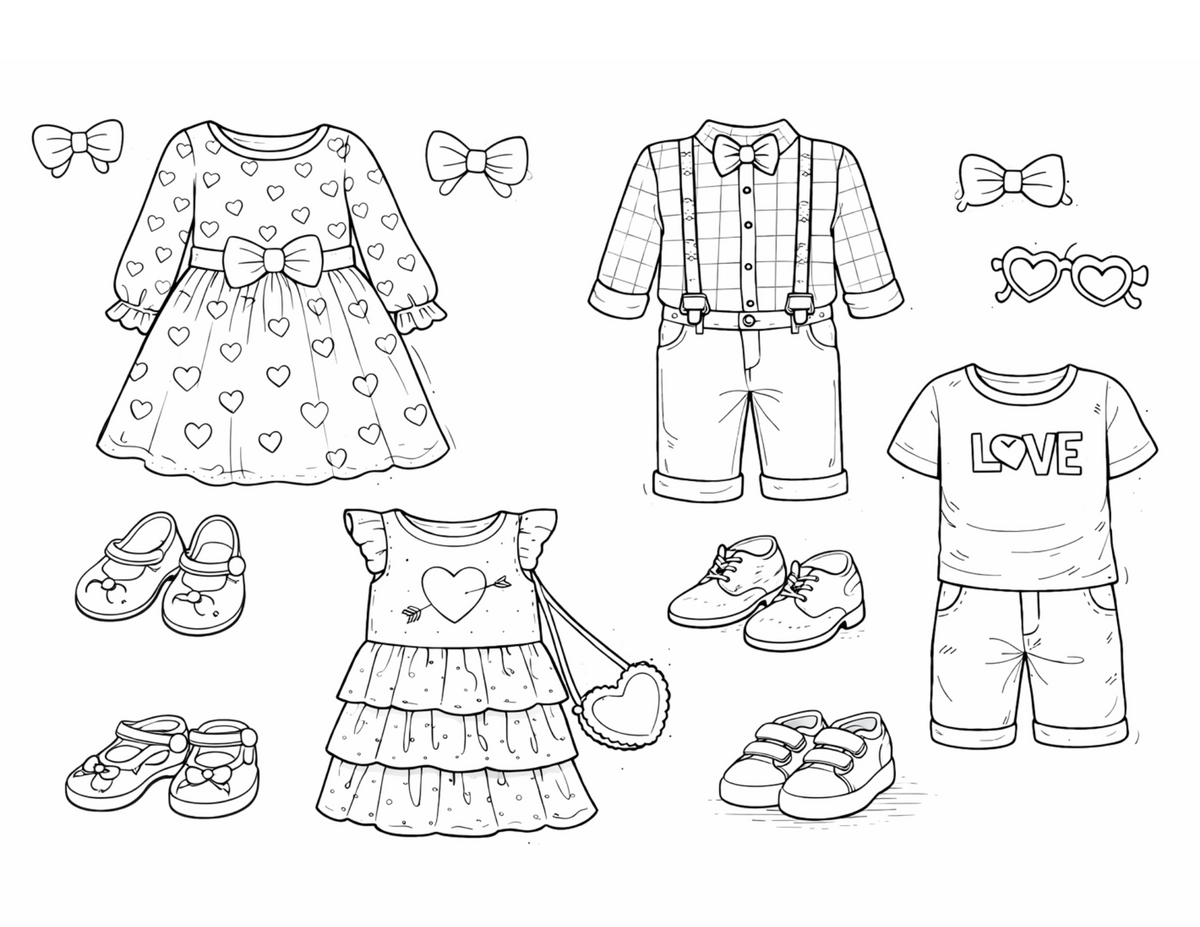 Kids Valentines Fun Coloring Bundle